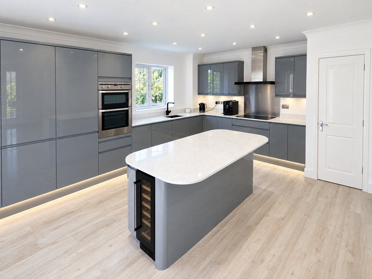 Dark grey kitchen kitchen installed by Cambridge Kitchen Solutions