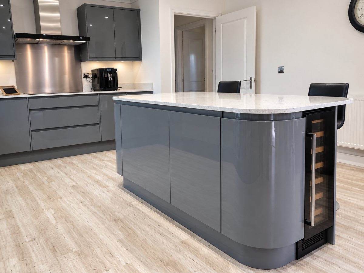 Dark grey kitchen installation detail 3
