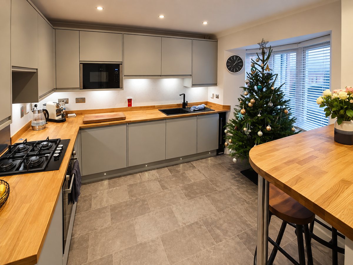 Dark grey kitchen kitchen installed by Cambridge Kitchen Solutions