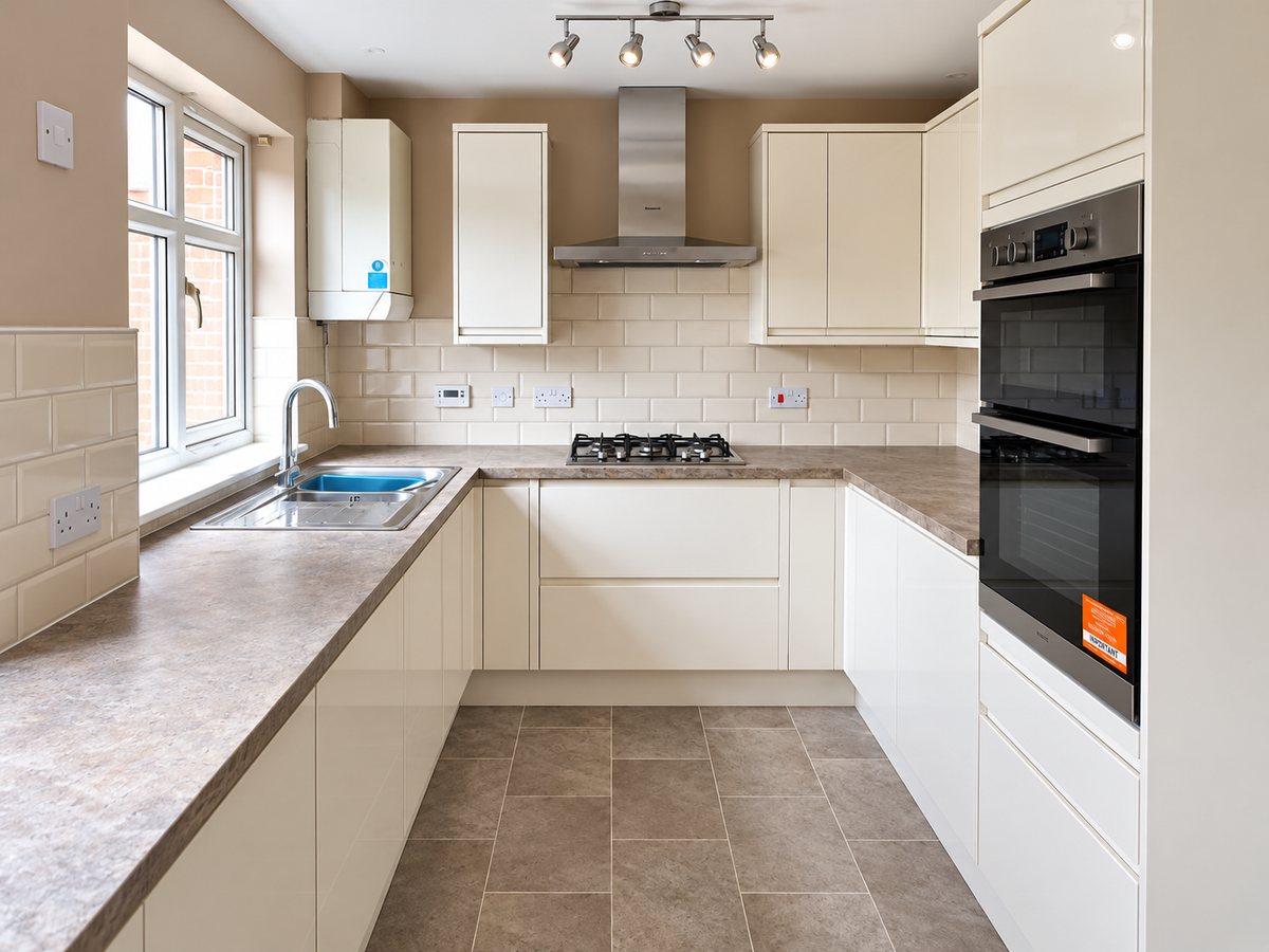 Flooring and wall finishes alongside our Cream Greenwich installation in Huntingdon.