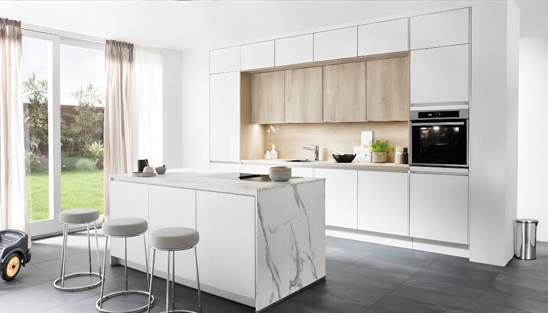 Bright modern fitted kitchen