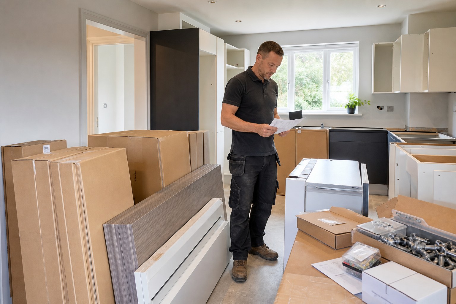 Supply-and-fit or fit-only kitchen fitting service